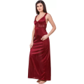 Fancyra Women Satin Solid Nighty Nightwear Set And Wrap Gown Half Sleeve Free Size. 