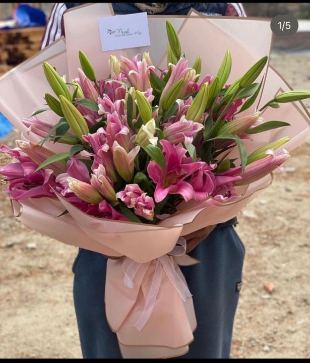 Pink%20Flower%20bouquet%20wrapping%20paper%20,Waterproof%20%20,Golden%20Border%20Gift%20Wrapping%20Paper%20Sheet%20of%2020%20sheet%20pink,%201%20pack,%20-%20Image%202