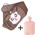 First aid kit wrap belt winter relief, plush hot water bottle 1000ml set 1 hot bag with waist sleeve for pain warm waist bag abdomen. 