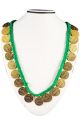 Coin Mala Gold plated Brass Necklace. 