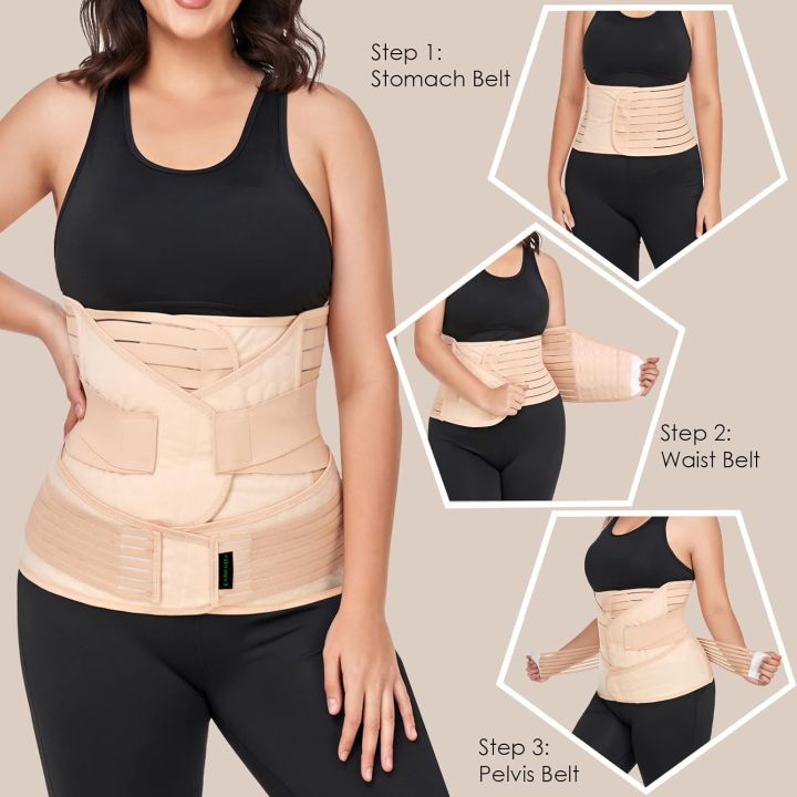 Pregnancy Belly Belly Bands 3 in 1 Pregnancy Support Belt for Pregnancy Back/Pelvic/Hip Pain, Pregnancy with Ab Support (XL:Fit Ab 46"-57.2", Black and Beige)