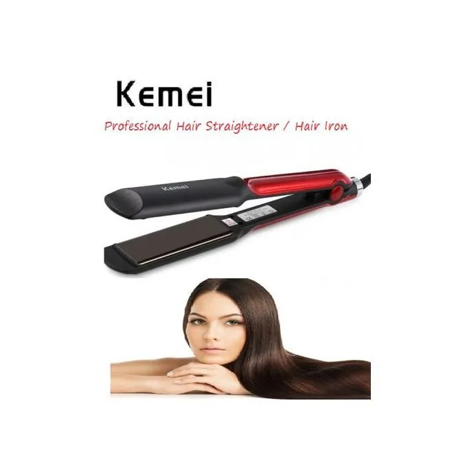Kemei%20Km-531%20Professional%20Hair%20Straightener%20-%20Red/Black%20-%20Image%203