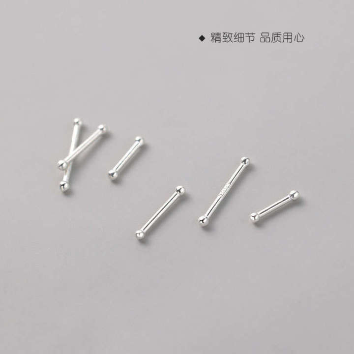 Gan%20Jia%20999%20Pure%20Sier%20Earrings%20Simple%20Double-Headed%20Studs%20Ear%20Rods%20No%20Need%20to%20Remove%20While%20Sleeping%20Basic%20Jewelry%20for%20Men%20and%20Women%20-%20Image%203