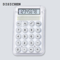 DISICHEN Profesional Silence Widescreen Mini Calculator Students Portable Transparent Electronic Calculator Candy Color Silicone Button. 
