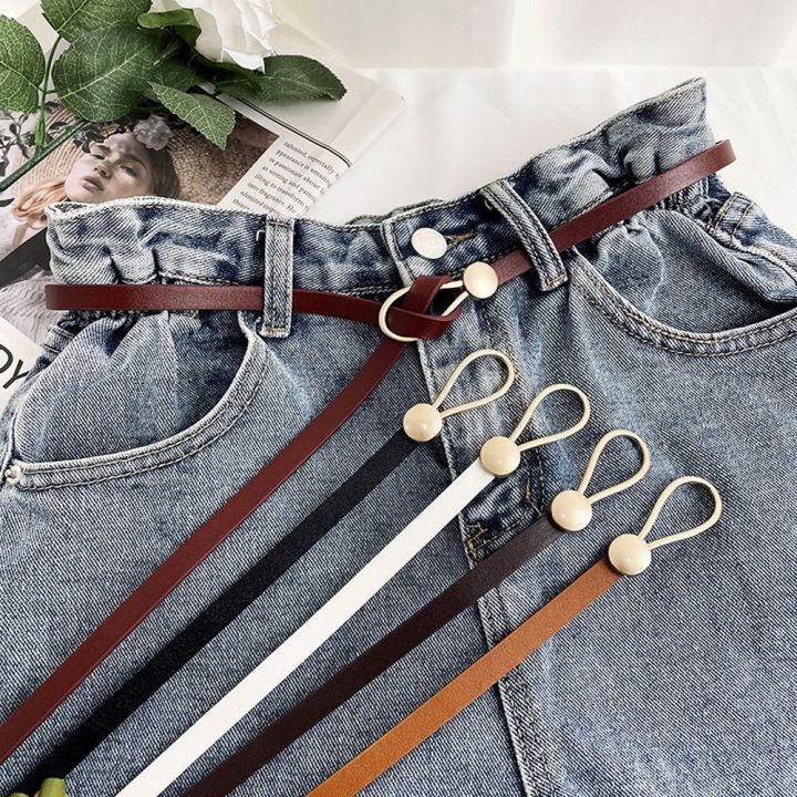 New Adjustable Solid Color Female Waist Strap Leather Belt Dress