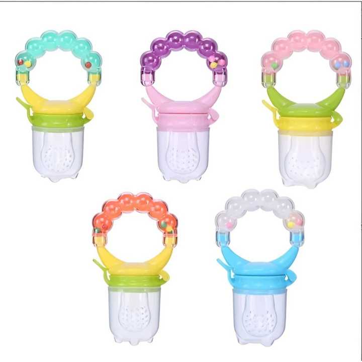 Nechibaby- Baby Fruit Feeder Pacifier Teething Toys Fresh Food Feeder Infant Fruit Teething Toy Silicone Pouches for Toddlers Kids Boy Girl