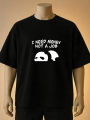"I Need Money Not A Job" Lazy Panda T-Shirt-Cream, Maroon, Black. 