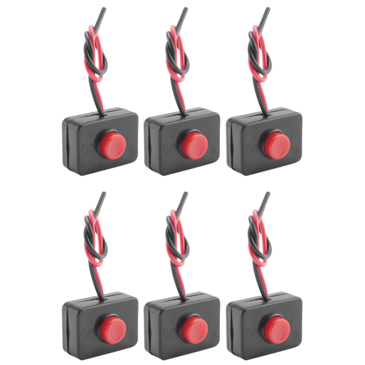 6X DC 12V2A Adhesive Base Push Button Momentarily Action Wired Switch ...