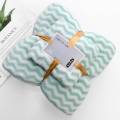 Bath And Face Towel/Coral Fleece Wave Pattern Absorbent Face & Bath Towel Set. 