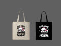 Cute "Just a Girl Who Loves Pandas" Printed Tote Bag  – Eco-Friendly Cotton Shoulder Shopping Bag-White, Black. 