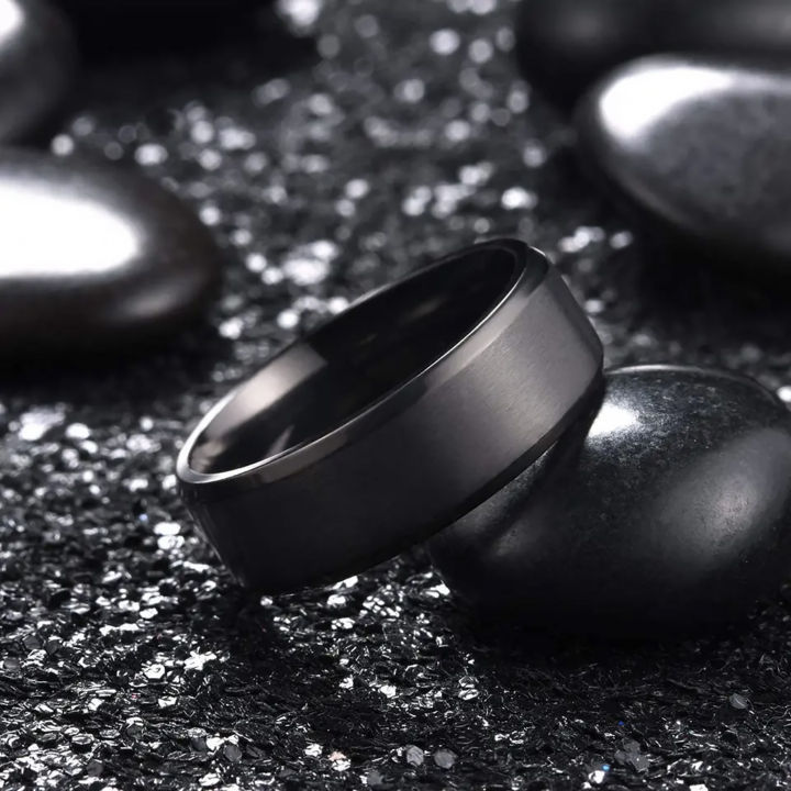Stainless%20Steel%20Black%20Rings%20For%20Men%20And%20Women%20%7C%20Black%20Solid%20Stainless%20Steel%20Casual%20Fashion%20Unisex%20Ring%20%7C%20Casual%20Unisex%20Ring%20-%20Image%203