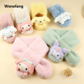 Wenefang Sanrio Plush Scarf Kuromi Melody Children's Winter Plush Scarf 【2025 Version】 Cinnamoroll Pochacco Imitation Rabbit Fur Baby Neck Thickened. 