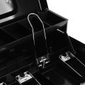 Black Metal Iron Box Drawer with Key Lock Security Lock Layered Tray Storage for Safe Home Office Container Tool. 