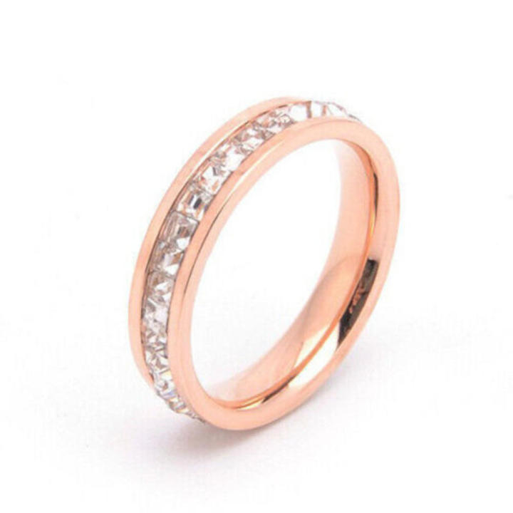 Elegant Thermogenic Moissanite Ring Unique Scratch resistant Durable Vikanda Stainless Steel Ring Shiny Hypoallergenic for Engagement Wedding