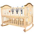 Wooden Cradle for Baby/Newborn Baby Cotton Baby Cradle/ Baby Crib Wooden Cot with Bedding Set and Mosquito Net /Wooden Cradle for Babies  (Brown). 