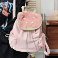 Trendy Dopamine Color Drawstring Backpack Korean Style Large Capacity Shoulder Bag Fruit School Bag Hiking. 
