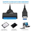 USB 2.0 to SATA Adapter Converter Cable 22Pin Drive Free 2.5" SATA HDD SSD for Laptop. 