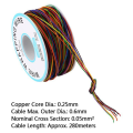 2X Tin Plated Copper Wire,8-Wire Colored Insulation Test Cable P B-30-1000 250M 30AWG Tinned Copper Solid Cable. 
