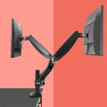 Dual Monitor Stand with Height Adjustable Spring-Loaded Mounts for 2 Monitors - Desk Mount Monitor Arm with Full Range of Motion, Tilt, and Swivel for Workspace Setup. 