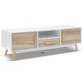 Kamakhya Decor Tv Rack 120Cm Length  White & Wood. 