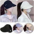Fashion UV Protection Duckbill Caps Embossed Large Brim Sun Protection Hat Breathable Open Top Bucket Hats Cycling. 