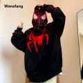 Wenefang new cool Spider-Man embroidered zipper cardigan sweater men and Bargain price women autumn couple oversize Marvel hero jacket blueydog jacket. 