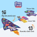 Unikplay Shape Puzzle Game | 16 Big Puzzle Pieces with Game Cards for Learning & Fun |. 