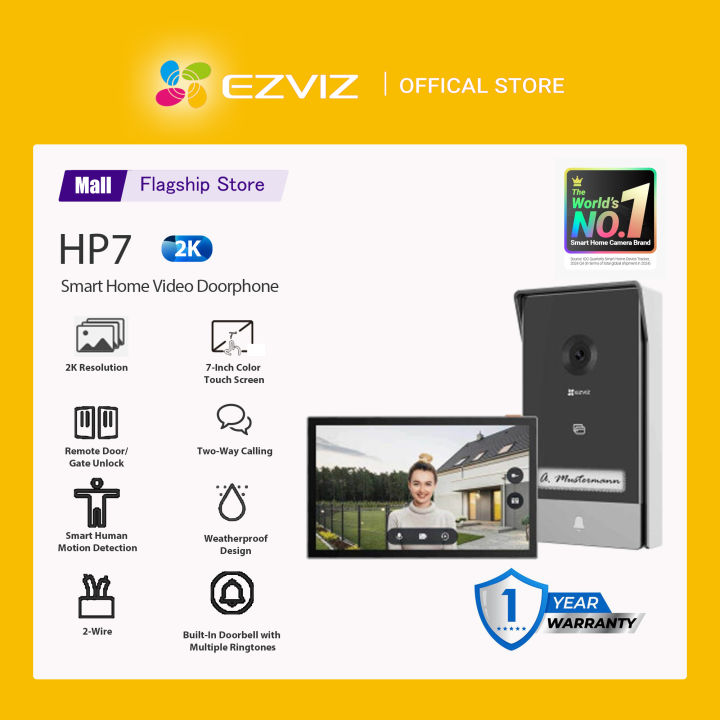 HP7 Doorbell Ezviz | 2K Resolution | 7-Inch Color Touch Screen | Remote ...