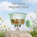 New Magnetic Base Parrot Feeder Transparent Spill-proof Bird Feeding Bowl Plastic Tip-proof Pet Food Container Cage Accessories. 
