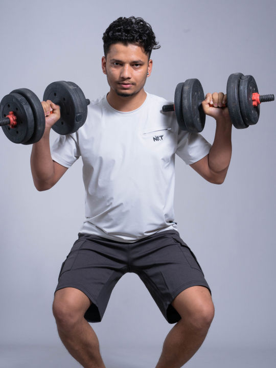 NKT Men's Quick-Dry Sports T-Shirt with Chest Zipper Pocket | Lightweight Athletic Tee | Running Gym Workout Top For Men