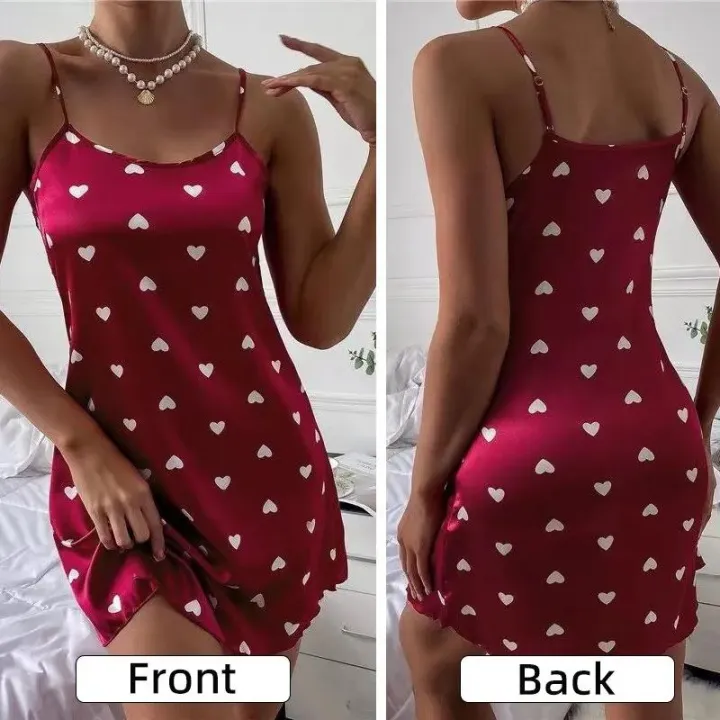 Casual%20Low%20Cut%20Black%20Red%20XXLXLL%20Nightdress%20Ice%20Silk%20Ladies%20Sales%20promotion%20Pajamas%20Nightgowns%20Nightdress%20Comfortable%20Summer%20-%20Image%204