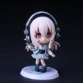 PVC Ornament Model Chassis Swimsuit Sonico Character 10CM Anime Super Work Set Q Version Doll Toy Gift Collection Box Material. 