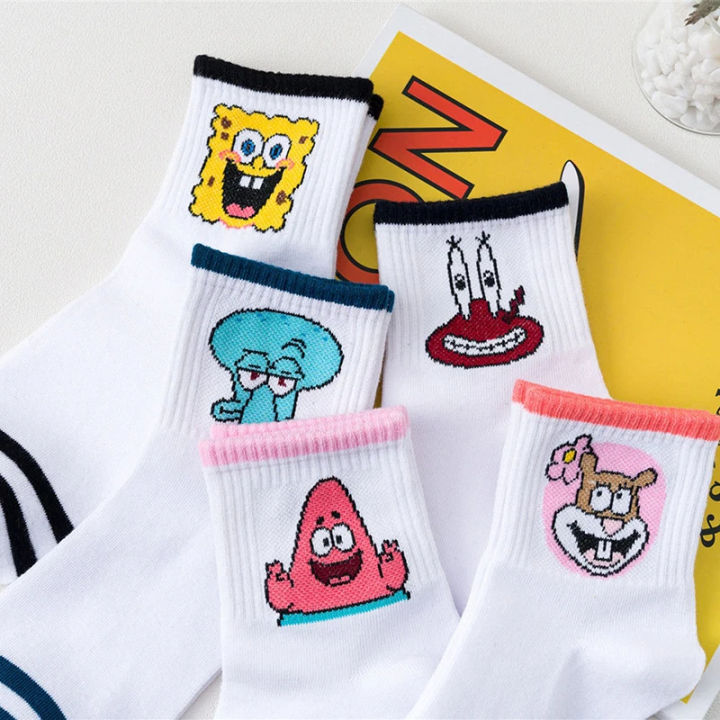 Spunky%20Add-ons%20Minimalist%20Spongebob%20Squarepants%20Cartoon%20Cotton%20Socks%20Patrick%20Eugene%20Squidward%20Sandy%20Thin%20Breathable%20Versatile%20Sock%20-%20Image%202