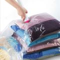 Reusable Space Saving Vacuum Storage Zip Lock Bag - Pack Of 5- Free Pump. 