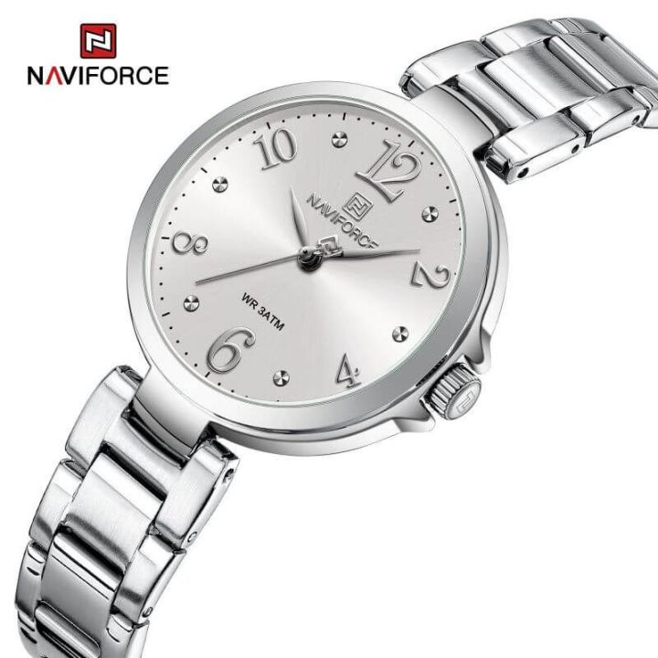 NaviForce NF5031 Fashion Luxury Bracelet Simple Wrist watch For Women - Silver