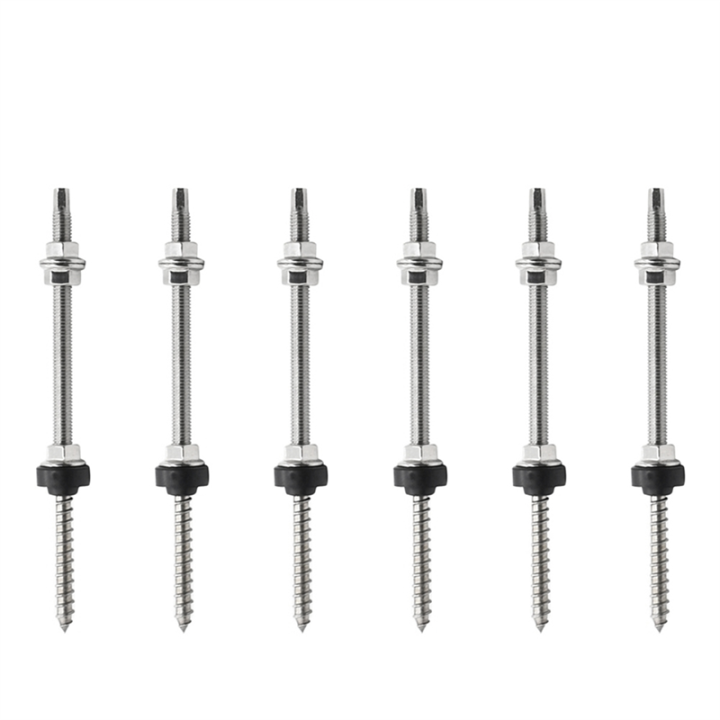 20cm Solar Hanger Bolts Solar Panel Roof Mounting Screws M10 Solar PV Panel Mounting Bracket for Fixing Solar Panel 6Pc Easy to Use