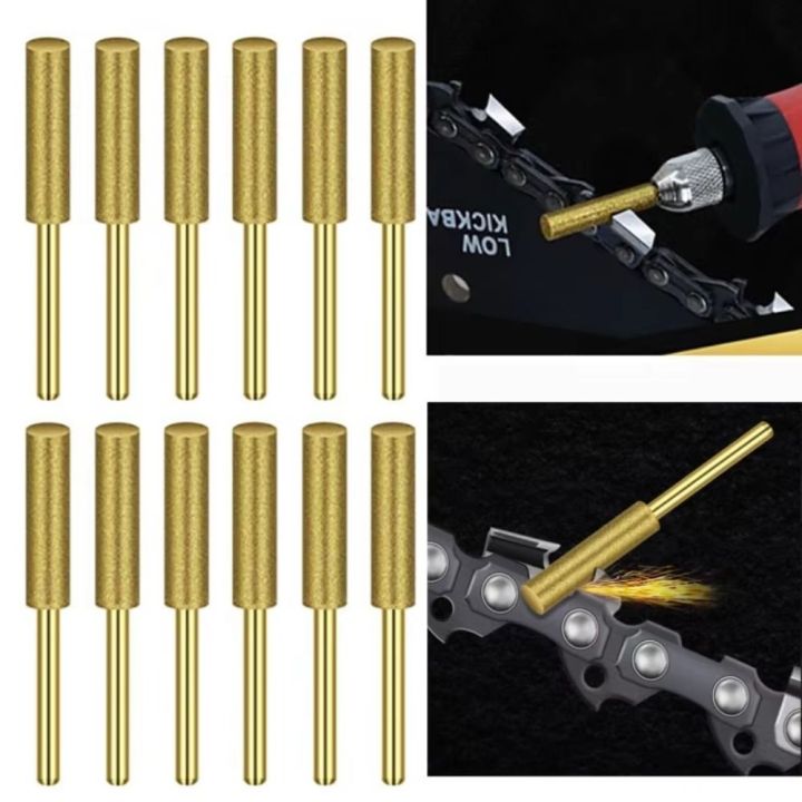 6/12pcs New Diamond Chainsaw Sharpener Titanium Plated High Hardness ...