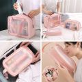 3 PCS  Set Clear Travel Toiletry, Makeup Cosmetic  Transparent Travel Wash Bag. 