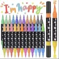 Durable 24/48/72/96 Colors Flash Marker Pen Two-color Double-headed Fluorescent Pen Bold Pearlescent Student Painting Pen for Stone Painting Card Making Scrapbooking. 