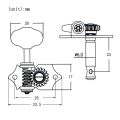 3L3R 6Pcs 1:18 Guitar String Tuning Pegs Tuner Machine Heads Knobs Tuning Keys for Acoustic or Electric Guitar. 