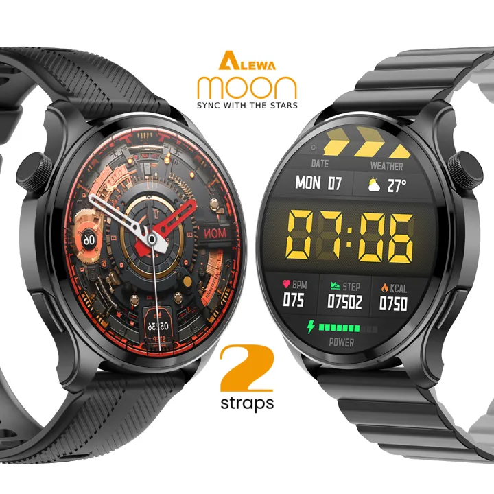 Alewa%20Moon%20Amoled%20Round%20Metallic%20Smart%20Watch%20%7C%205.3%20BT%20Call%20%7C%203ATM%20Waterproof%20%7C%20Dustproof%20%7C%20290mah%20Battery%20%7C%20DaFit%20App%20(Rose%20Gold/Black/Starry%20Silver)%20-%20Image%202
