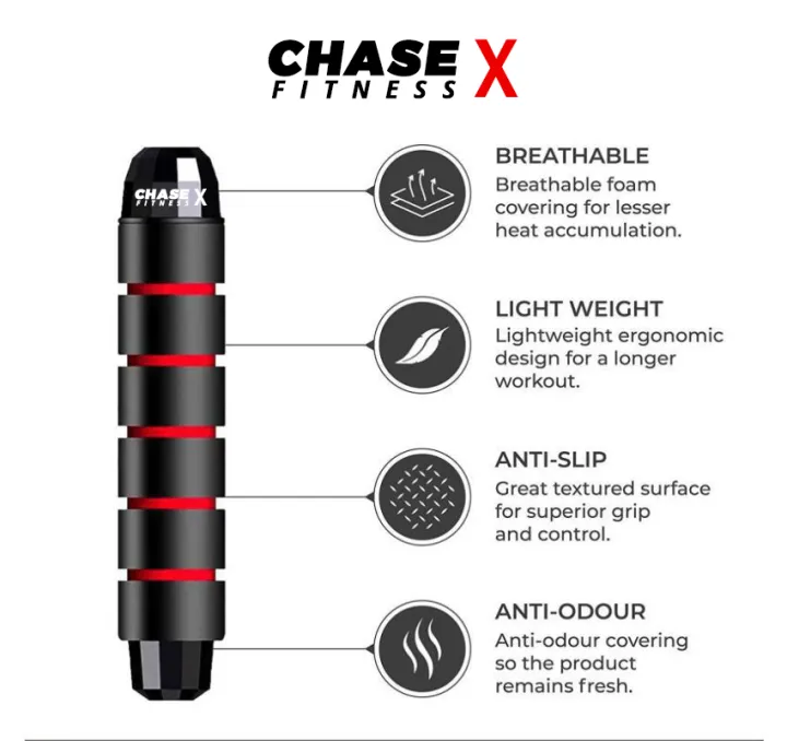 Chase%20Jump%20Rope%20with%20weights%20(220%20g)%20For%20Men%20&%20Women%20Adjustable%20Jumping%20Rope,%20Skipping%20Rope,%20Gym%20Rope/Exercise%20Rope%20Cardio%20Workout%20skill%20training%20-%20Image%204