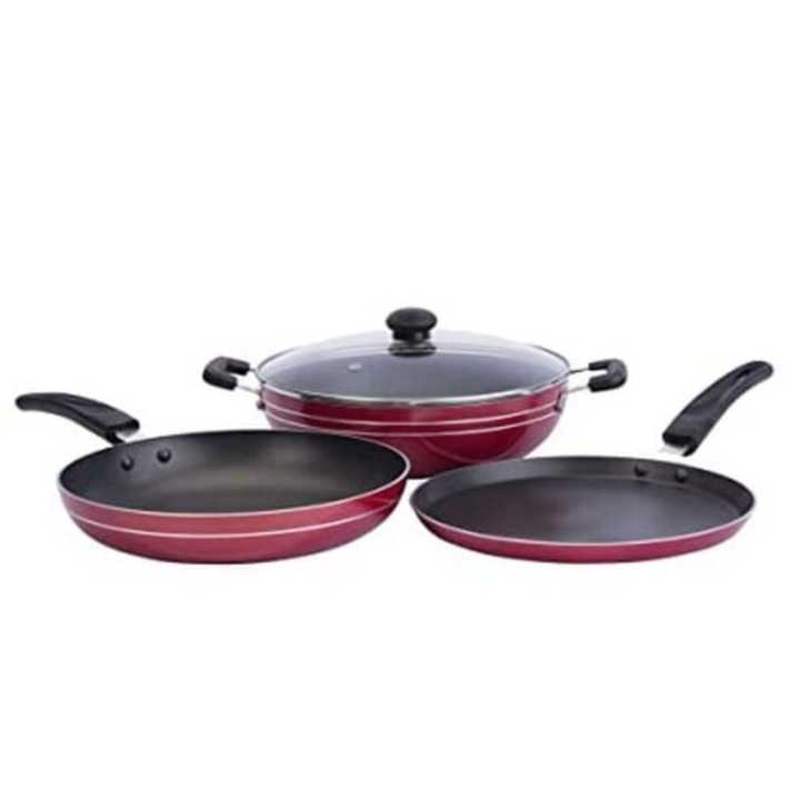 Combo 3 Pieces Non-Stick Induction Based Cookware Set | | Daraz.com.np