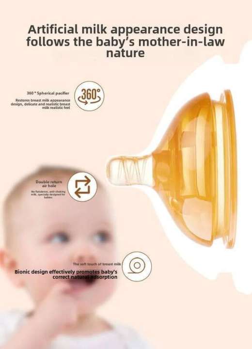 1%20Pc%207cm%20Wide%20Big%20Mouth%20Pacifier%20100%25%20Bpa%20Free%20Spoon%20Straw%20Nipple%20Gravity%20Ball%20Replacement%20Head%20For%20Baby%20Milk%20Bottle%20-%20Image%204