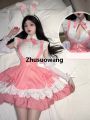 Zhusuowang Classic Maid Uniform Pink New Year Cute Lolita Cosplay Costumes Short Skirt Dress Y2K Princess Fantastic Fairy Outfit 【2025 Version】. 