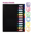 24 Clear Pocket Expanding File Folder 12 Colored Tabs,Holds 300 Sheets, File Organizer,Numbered Index on Cover 2PC. 