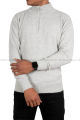 Cashmere/Wool Natural Half Zip Sweater For Men. 
