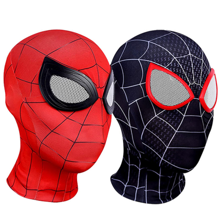 Superhero Mask Miles Spiderman Mask Peter Parker Halloween Cosplay Costume Mask Spandex Fabric Material