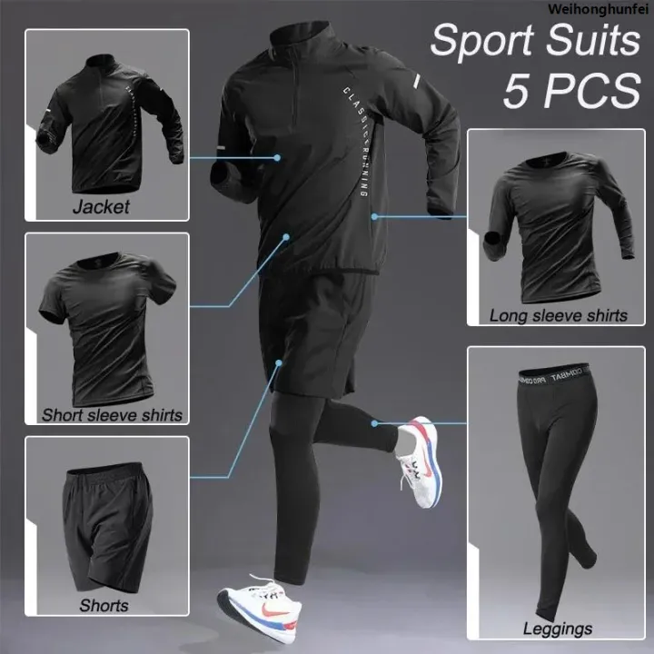WeihonghunfeiFifty%20percent%20discount%20Sport%201-5%20PCS%20Sets%20Workout%20Men's%20Quick%20Dry%20Jacket%20Suit%20Fitness%20Running%20Sets%20Sports%20Jogging%20Pants%20Workout%20Sportswear%20Track%20Suit%20-%20Image%202