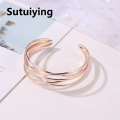 Sutuiying JCYMONG New Fashion Gold Silver Color Geometric Adjustable Open Cuff Bangles Bracelets for Women 2020 Hollow Indian Jewelry. 